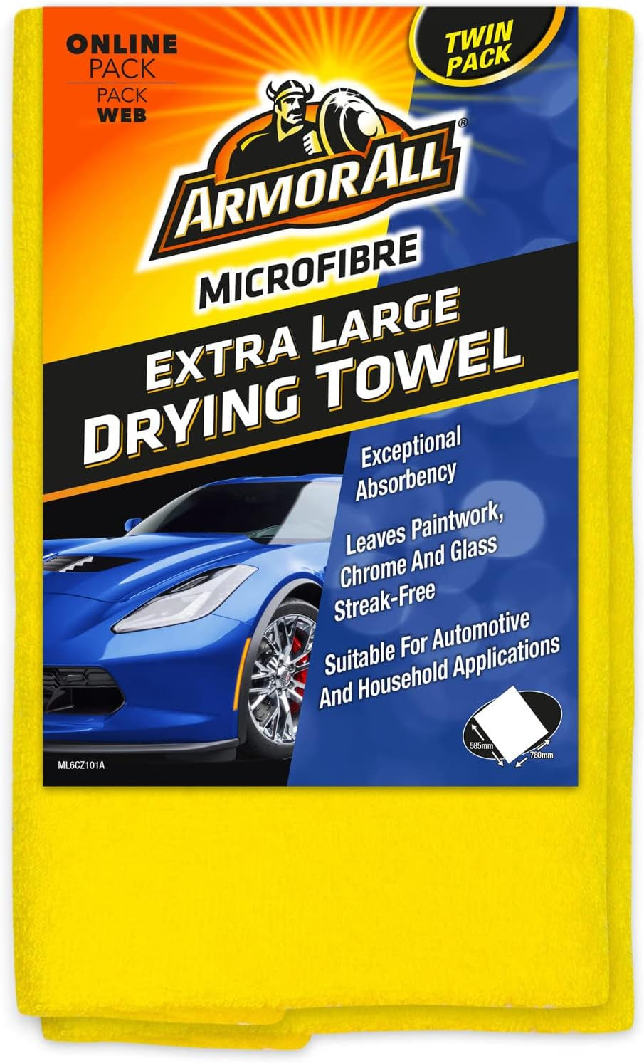 Car Cleaning Kit, Microfibre Drying Towel, Set of 2
