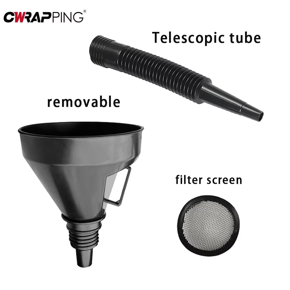 Car Refueling Funnel Detachable Spill-Proof Refueling Hose with Long Mouth Funnel Motorcycle Refueling Engine Oil Funnel Tools