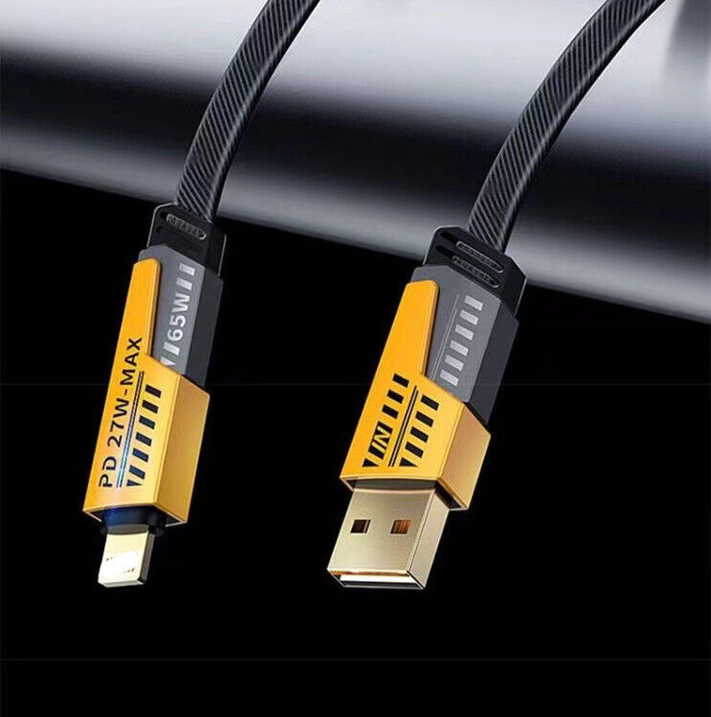 4 in 1 USB a to Type C Metal Charging Cable Data Cord Charger for Samsung Iphone