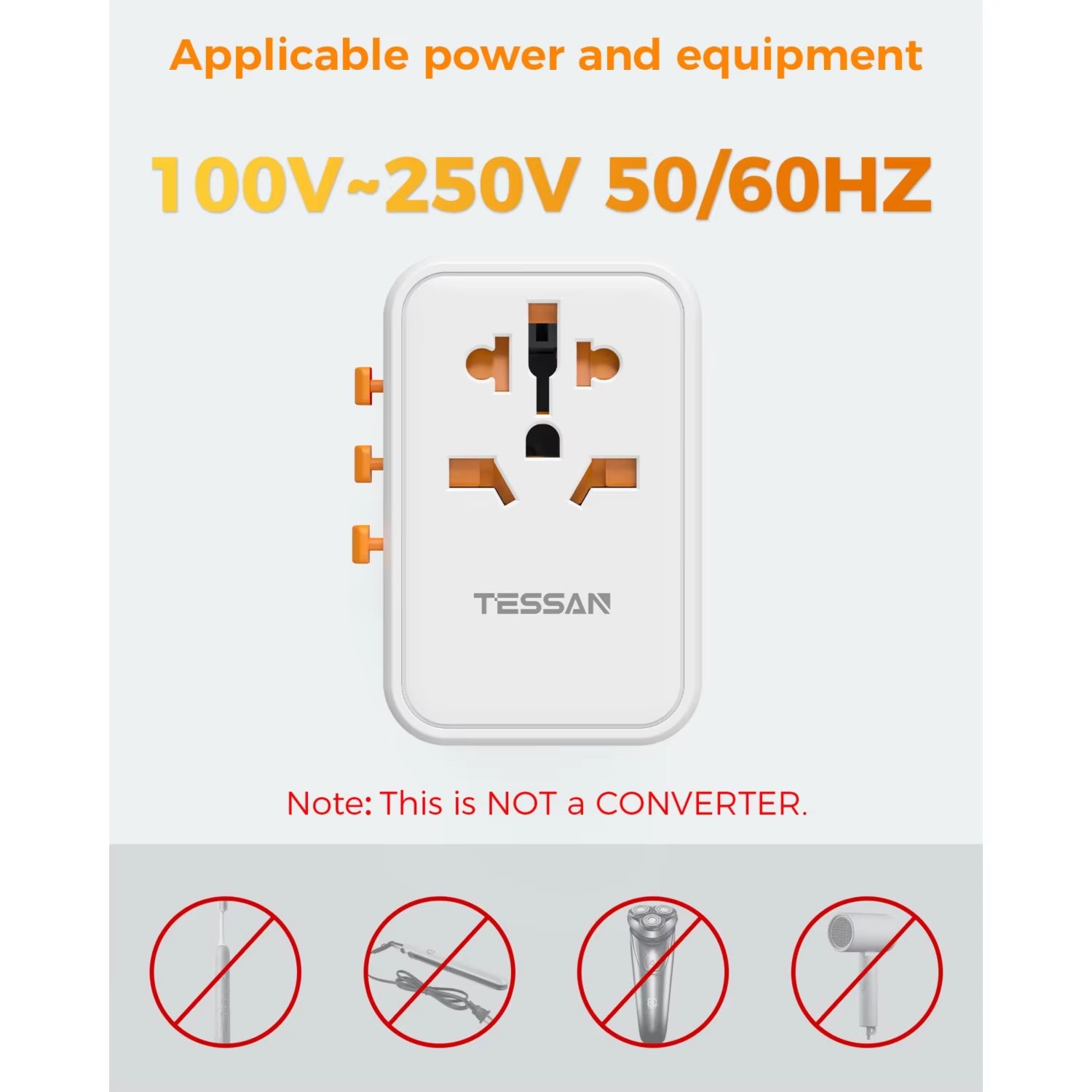 65W Gan Universal Travel Adapter Worldwide with USB and Type C Fast Charging Power Adapter EU/UK/USA/AUS Plug for Travel